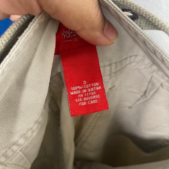 Mossimo Womens Pants Size 3 Khaki Capri Vintage Belted Y2K Casual Everyday Wear - Picture 3 of 13